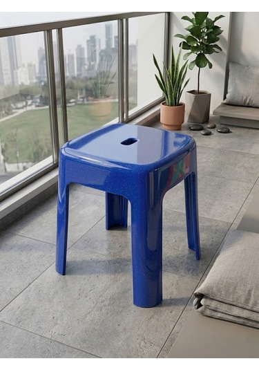Mavi, Plastik Alaska Model Sağlam Tabure 36x36x46cm