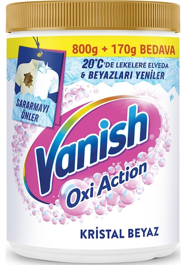 Vanish Oxi Action Beyazlar için Leke Çıkartıcı Deterjan Güçlendirici Toz 970 G