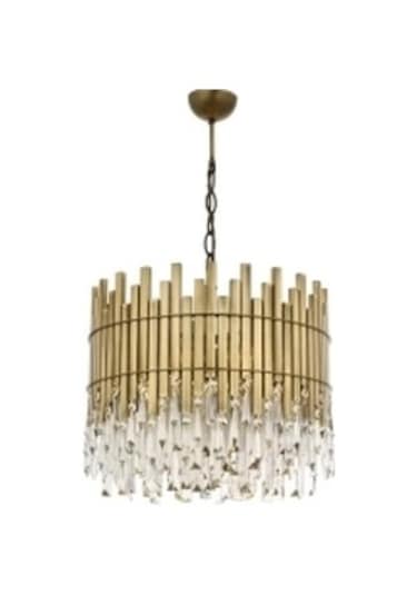 Avonnı Av-60162-e40 Eskitme Kaplama Klasik Avize E27 Metal Kristal 40cm Eskitme