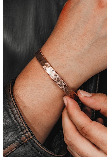 Erkek Bakır Bileklik - Grift Erkek Bakır Kelepçe Bileklik Rose Gold