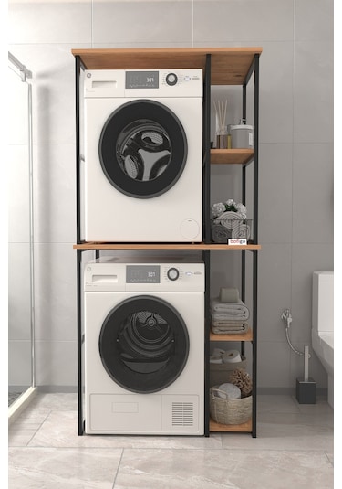 Bofigo Çamaşır Makinesi Dolabı Kurutma Makinesi Dolabı Metal Banyo Dolabı Mısra Çam