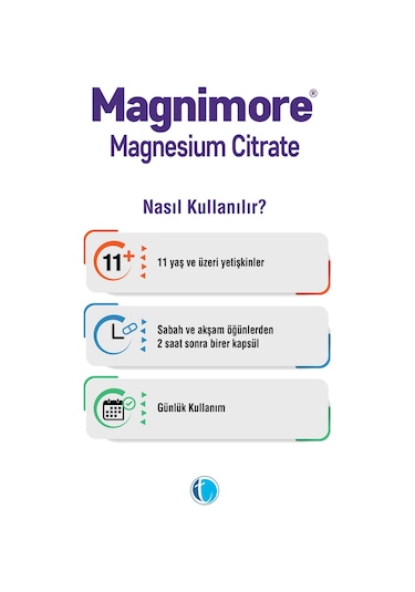 Magnimore Magnezyum Sitrat 60 Bitkisel Kapsül Vitamin B6 P5P