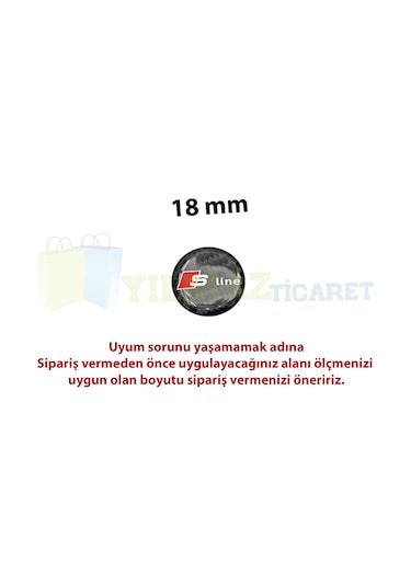 Audi S Line Karbon Logo Joystick Klima Teyp Damla Silikon Sticker 18 X 18 MM-4 Adet