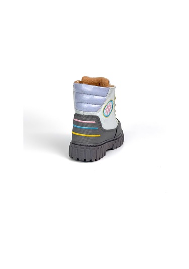 Kız Çocuk Gümüş Platin İçi Kürklü Termo Taban Suya Soğuğa Dayanıklı Günlük Rahat Bot Platin