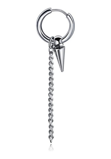 Ehediye Chavin Çelik Sallantılı Tekli Bayan Erkek Küpe Ef36