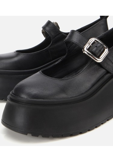 Hotiç Kadın Deri Siyah Dolgu Topuklu Tokalı Babet 01ayh315730a100 01ayh315730a100 Siyah