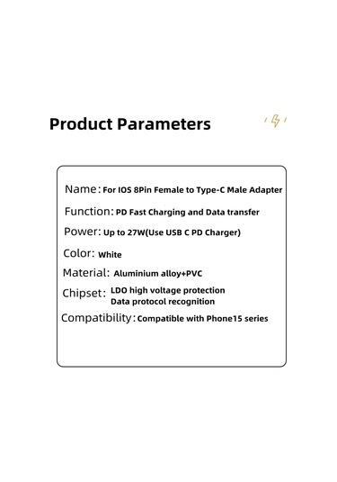 Örneğin İphone 15 İçin Lightning - Usb-c Adaptörü