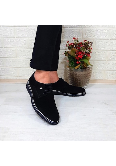 Tamboğa 670 Siyah Süet Hafif Rahat Erkek Günlük Ayakkabı Siyah