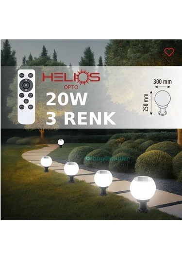 Helıos 20w 3 Renk Beyaz+4000k+günışığı Solar Bahçe Aplik Hs-4007