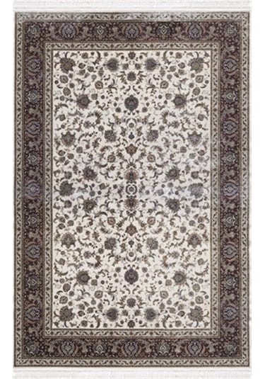 Artemis Halı Silk - 05160b - Bordo İpek Halı Kremi 160x230 Renkli