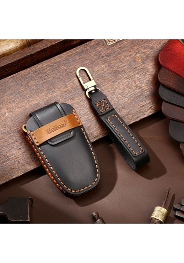 Novahub Hallmo Ford Focus B Uyumlu Araba Sığır Derisi Anahtar Kılıfı Siyah