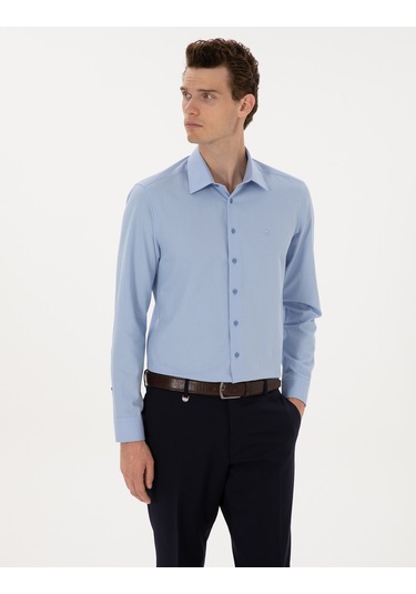 Pierre Cardin Erkek Mavi Gömlek Desenli 50312330-vr036 Mavi