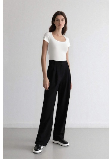 Defacto Wide Leg Cepli Pensli Basıc Klasik Dokuma Palazzo Pantolon C6375AX24HS Siyah Defacto Wide Leg Cepli Pensli Basıc Klasik Dokuma Palazzo Pantolon C6375AX24HS Siyah