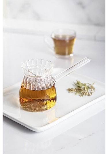 Isıya Dayanıklı Ocakta Kullanmaya Uygun Lüks Borusilikat Cam Cezve 400 Ml