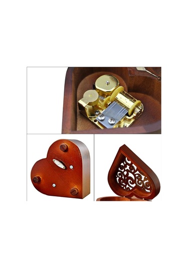 Müzik Kutusu Ahşap Kalp Şeklinde Müzik Kutusu Yaratıcı Süslemeler Tatil Hediyeleri Erkekler Kadınlar Arkadaşlar Ahşap Oyma Mekanizma Müzik Kutusu