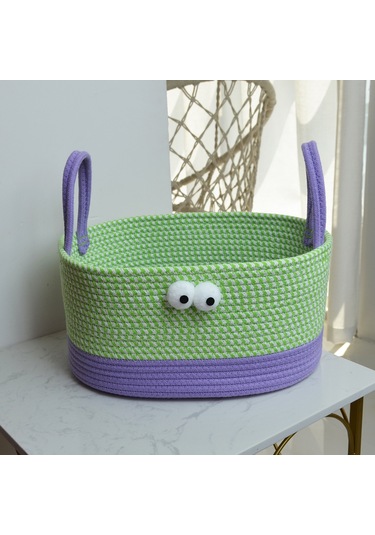 Yystore Depolama Sepeti W201-7360 Karikatür Pamuk İpliği Örgü Muhtelif Depolama
