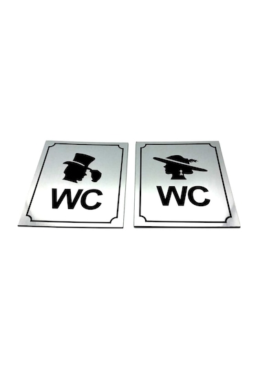 Wc Tuvalet Tabelası Bay Bayan Takım (2 Adet), 10 Cm X 12 Cm (410434605)