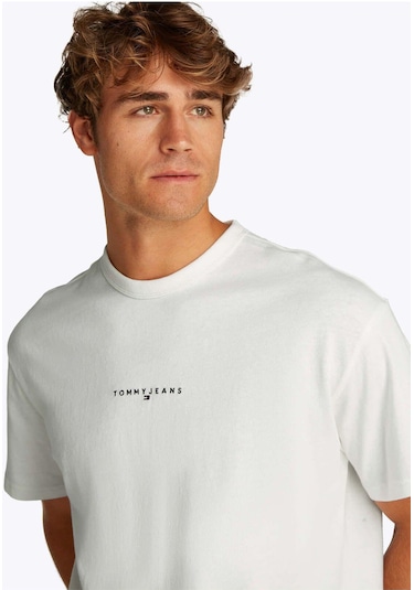 Tommy Hilfiger Tjm Rlx Lınear Logo Tee Ext-7248 Beyaz Tommy Hilfiger Tjm Rlx Lınear Logo Tee Ext-7248 Beyaz