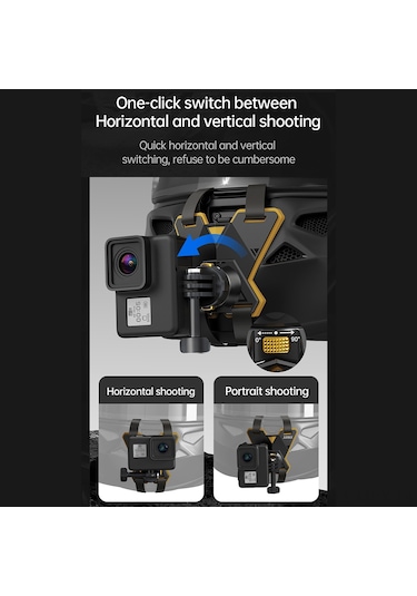 Monyee Motorsiklet Kask Çene Kayışı: 2. Nesil Hızlı Çıkartma + Gopro Manyetik Taban, Spor Kameraya Uyumlu, Açı Ayarlı, Tüm Kasklara Uygun Çok Renkli
