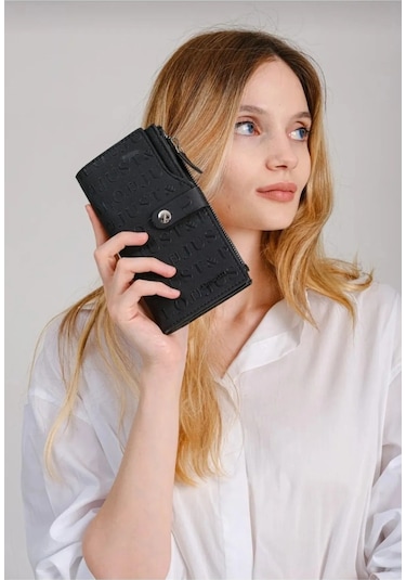 Just Polo Yeni Sezon Kadın Cüzdanı Siyah Siyah Black