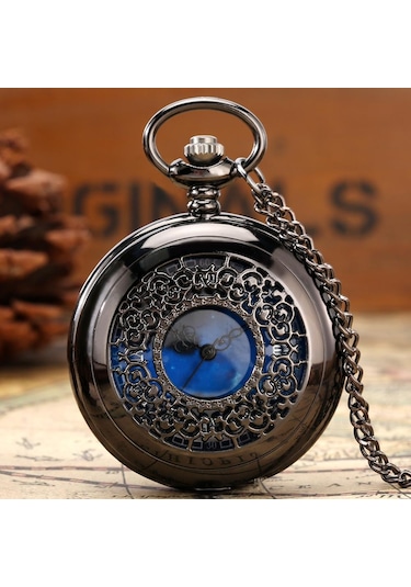 Valkyrie Vintage Kutulu Gece Mavisi Retro Köstekli Cep Saati