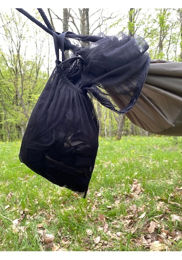 Magic Cibinlikli Kamp Hamağı Mat Cepli 175 Kg Taşıma Kapasiteli Outdoor Hamak Mor