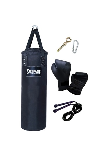 Desfabe PDS 80x25Cm Kolonlu Kum Torba+Aparat+Eldiven+İp Siyah