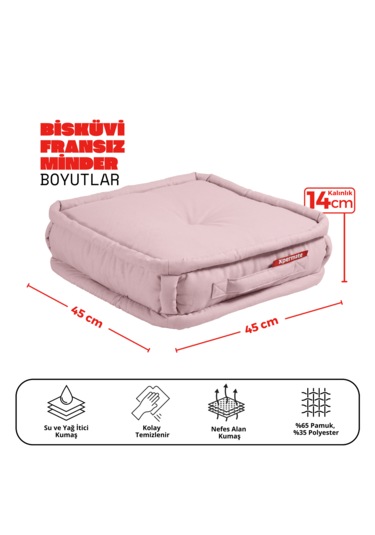 Xpermate Bisküvi Minder Petek Önü Fransız 45x45x14 Pembe