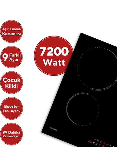 Kumtel HI6-4TB Elektrikli İndüksiyonlu Dört Gözlü Ankastre Ocak
