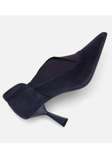 Hotiç Kadın Süet Deri Lacivert Streç Detaylı İnce Topuklu Stiletto 01ayh315480a680 01ayh315480a680 Lacivert
