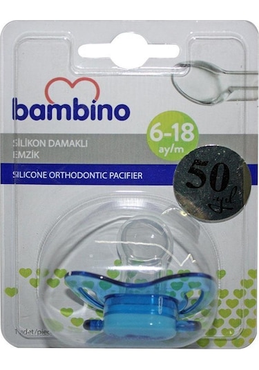 Bambino Silikon Damaklı Emzik 6-18 Ay - Mavi
