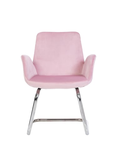 Markaelz Krom Metal Ayaklı Bekleme Koltuğu Pescado Pembe
