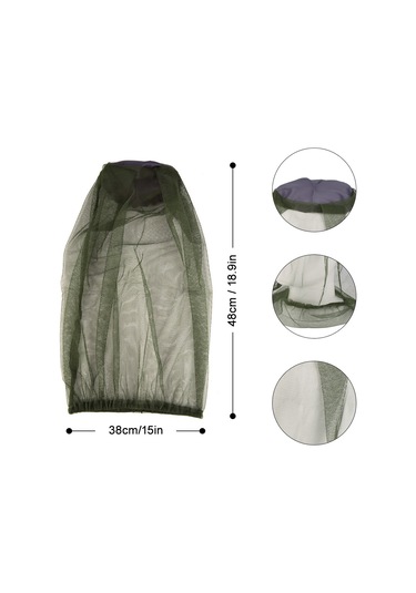 Padalink Askeri Yeşil Nilon İçerikli Dışarıda Kullanım Uygun Mus, Böcek, Sinek Ve Diğer Haşere Koruyucu Turizm Ve Kamp İçin 20g Hafif Ağ Şapka Ordu Yeşili