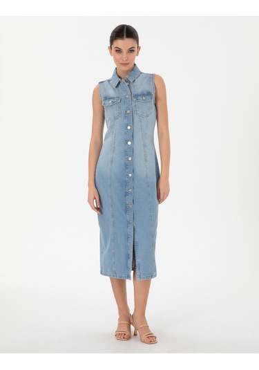 Pierre Cardin Kadın Açık Mavi Elbise Jean 50306777-vr003