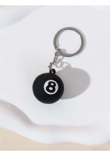 8 Numara Bilardo Topu Anahtarlık - Çanta Süsü