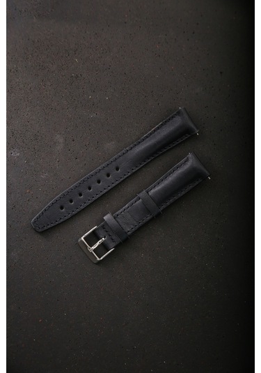 Hakiki Deri 18mm Akıllı Pimli Saat Kordonu Siyah