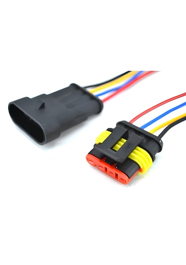 Süper Seal Elektrik Soketi 1 Takım 4 Pin 4 Kablolu Su Geçirmez Konnektör