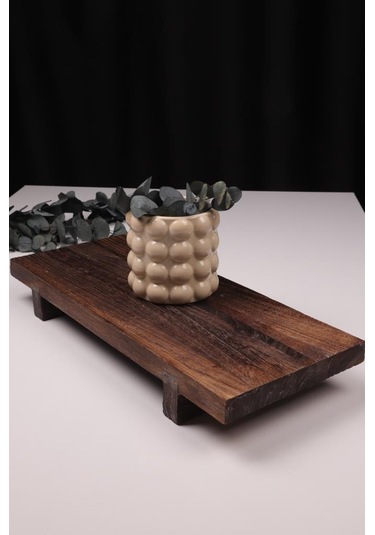 Bambum Pavlonya Classic Dark Ahşap Sunum Ve Servis Seti Dikdörtgen Servis Tabakları Ahşap