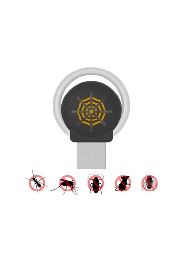 Moly Usb Araba Fare Sivrisinek Böcek Kovucu, Cbtx Atmosfer Işığı, Siyah, 10-135khz Ultrasonik, 10-80m Etkili, 32x12x42mm
