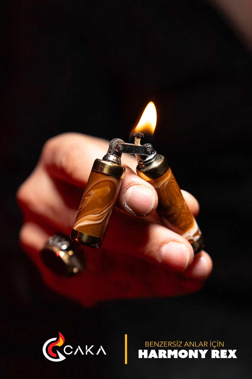 Caka Lighter Harmony Rex Kahve Benzinli Çakmak Kahverengi