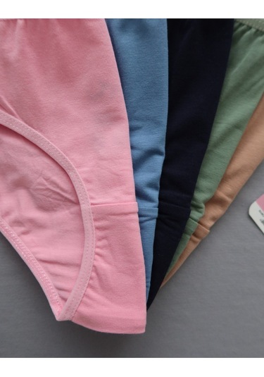 Alya Underwear Anne Kız Kombin Pamuklu Külot - Beyaz Slip İç Çamaşırı - 5'li Paket Çok Renkli-p14