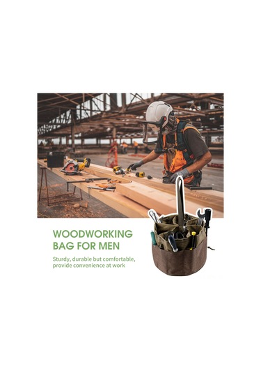 Maiyame Yeşil Kumaş Bahçe Alet Çantası - 17 Derin Cepli, Çekmeceli Kapaklı, Dayanıklı Ve Pratik Tasarım