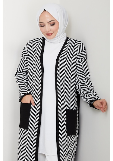 Çizgi Detaylı Triko Hırka 1604 - Lacivert Lacivert