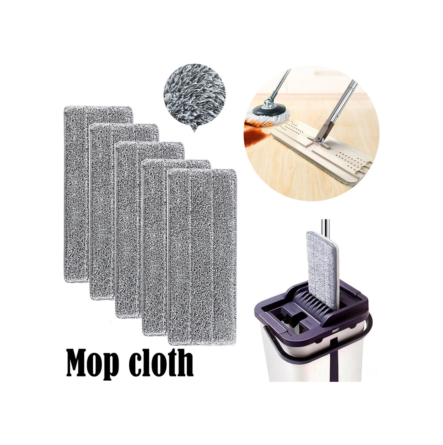 Youmex Mikrofiber Mop Değişim Pedleri - Yıkama Uygun Tek Kafa 33x12cm 10 Adet - Yeniden Kullanılabilir Ev Temizlik Padleri