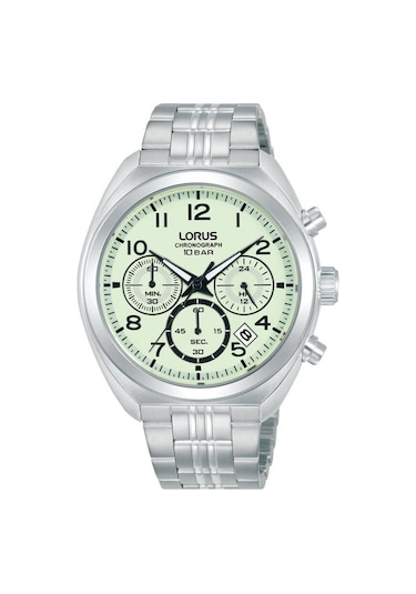 Lorus Rt393kx9 Quartz Çelik Gri Yeşil Kadran 41 Mm Erkek Kol Saati Gri