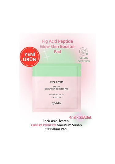 İncir Asidi İçeren Cilt Bakım Pedi 25 Adet Goodal Fig Acid Peptide Glow Skin Booster Pad