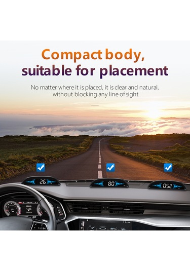 Jeehugo B2 Obdⅱ Araç Hud Monitörü 4 İnç Ekran - Hız/tüp Sıcaklığı/güç Tüketimi Gösterimi Ve 6 Alarm Fonksiyonu