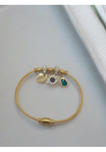 Stainless Steel Nazarlık Tasarımlı Çelik Bileklik