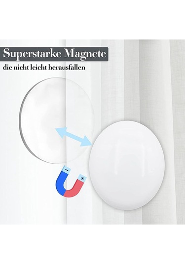 Hombey 10 Adet Beyaz Manyetik Perde Ağırlığı - Banyo Perde, Masa Örtüsü Ağırlama Kiti - Plastik Manyetik Kancalar Beyaz