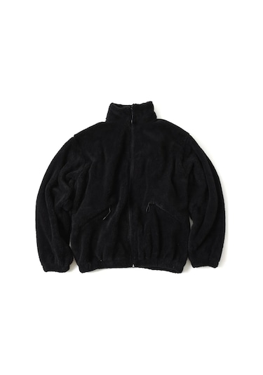 No Plan Erkek Oversize Fermuarlı Pelüş Sweat Ceket-siyah Siyah